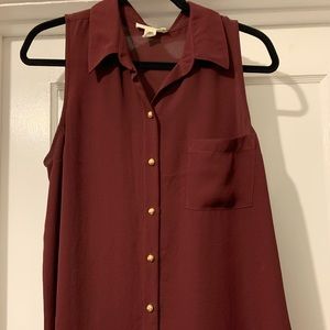 Flowy maroon button up top